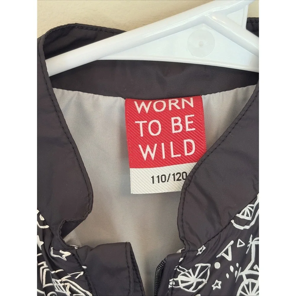 Woom Black Allover Reflective Graphic Bike Skate Safety Vest Unisex Kids‎ 4-6Y